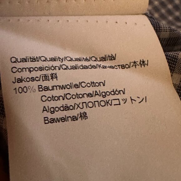 Hugo Boss Shirt Mens 17 Blue Check Cotton Button Up Long Sleeve Sharp Fit - Picture 7 of 7